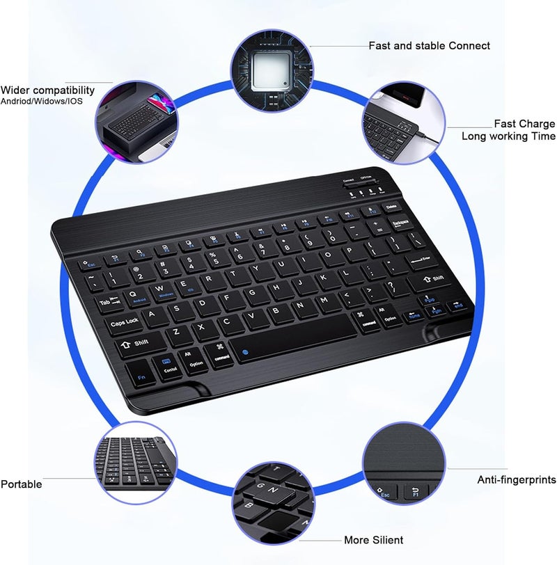 LOOBOAKY Bluetooth Keyboard Compatible with iPad 10th Generation, Rechargeable Portable 10 inch Wireless Keyboard for iPhone, iPad mini, Samsung Tablets Keyboards Ultra-Slim, Travel Office Computer Accessories - Image 5